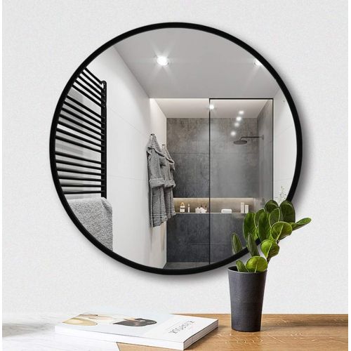  ZHBWJSH Bathroom Mirror - Makeup Mirror Wall Mirror Large Round Mirror Decorative Mirror, Four Colors (Color : White, Size : 60cm)