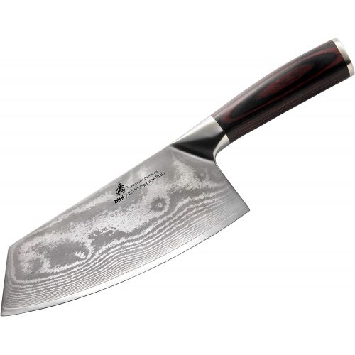  ZHEN Japanese VG-10 67-Layer Damascus Steel 8-Inch Slicer Chopping Chef Butcher KnifeCleaver, Large