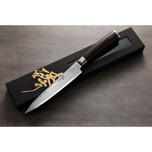  ZHEN Japanese VG-10 67 Layers Damascus Steel Utility Knife, 6-inch