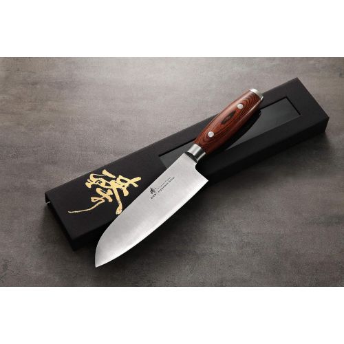  ZHEN Japanese VG-10 3 Layers forged steel Santoku Chef Knife 7-inch Cutlery