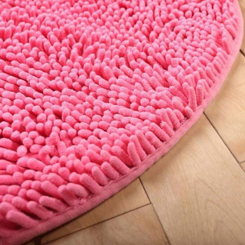  ZHFHA Thickened Chenille Mats Round Computer Chair Anti-Skid Pad Door Mats Bathroom Mats Non-Slip Kitchen Mat Doormat Runner Rug Set (Color : Red, Size : 160cm)