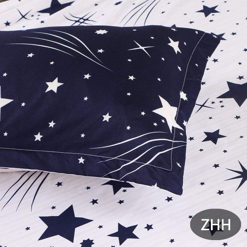  [아마존베스트]ZHH E-COMMERCE Polyester Lightweight Hypoallergenic, Wrinkle Resistance, Durable and Do Not Fade Duvet Cover Sets, 1 Quilt Coverlet, 2 Pillowcases, Geometric, Twin, Dream Star