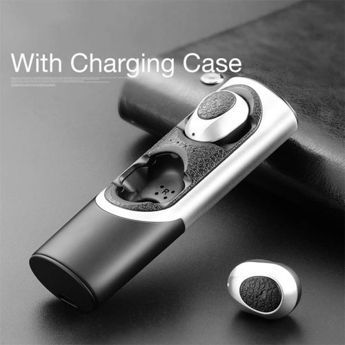  ZHJ-Bluetooth earphone Bluetooth Earbuds Wireless Bluetooth Headset Binaural Mini Invisible Sports Running Earbuds Long Standby - Black Silver