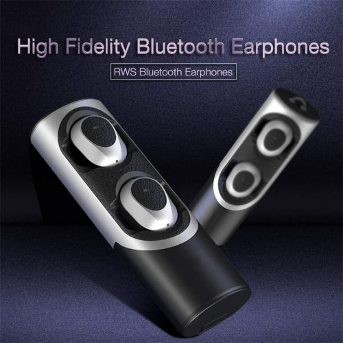  ZHJ-Bluetooth earphone Bluetooth Earbuds Wireless Bluetooth Headset Binaural Mini Invisible Sports Running Earbuds Long Standby - Black Silver