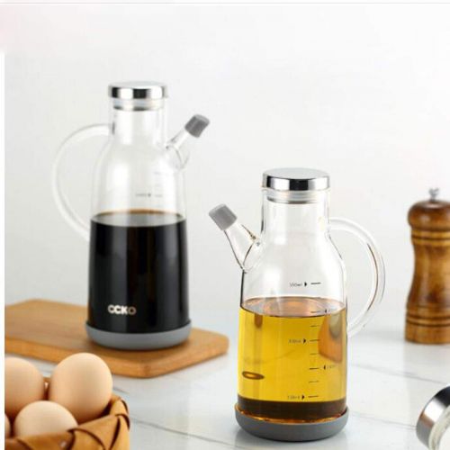  ZHJCFYH Glass Oil Pot Leak-proof Control Inverted Oil Bottle Small Tank Kitchen Supplies Household Soy Sauce Sesame Oil Vinegar Pot 550ml High Borosilicate Glass Oil Pot (Capacity : 750ml)