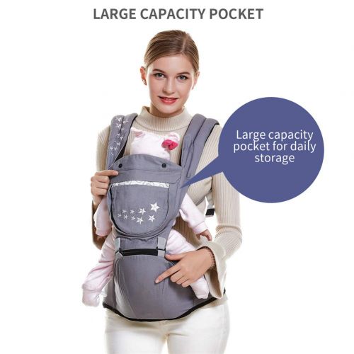  ZHOUHUAW All Seasons Baby Carrier with Hip Seat, Ergonomic Child and Newborn Seats, for Outdoor Travel Waist Stool