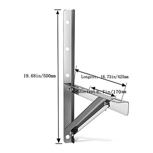  ZHOUWHJJ 2 Pari Mounting Bracket for 9000-30000BTU Condenser Ductless Mini Split Air Conditioner Heat Pump Systems, Rust Free Stainless Steel