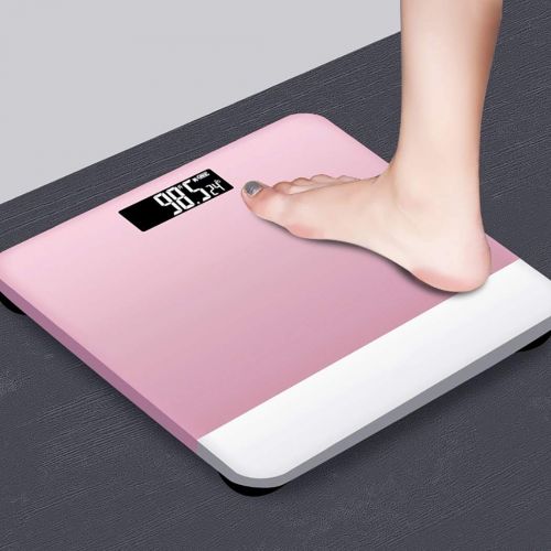  ZHPRZD Mini Weight Scale Glass Electronic Scale Human Health Electronic Scale Electronic Scale (Color : Black+Rose Gold)