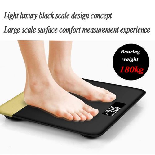  ZHPRZD Mini Weight Scale Glass Electronic Scale Human Health Electronic Scale Electronic Scale (Color : Black+Rose Gold)