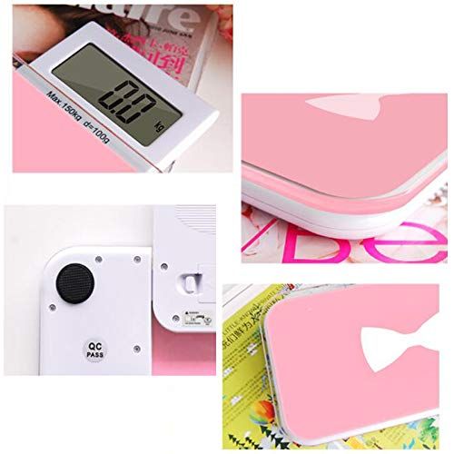  ZHPRZD High-Precision Digital Weight Scale Bathroom Scales with Stepping Technology, Kg/Lb/St, Tempered Glass Electronic Scale (Color : Pink)