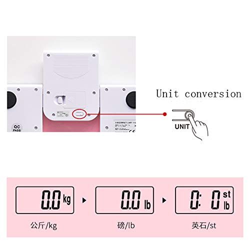  ZHPRZD High-Precision Digital Weight Scale Bathroom Scales with Stepping Technology, Kg/Lb/St, Tempered Glass Electronic Scale (Color : Pink)