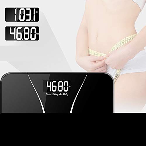  ZHPRZD High-Precision Digital Weight Scale Bathroom Scales with Stepping Technology, 180kg / 400lb, Backlit Display Electronic Scale (Color : Black)