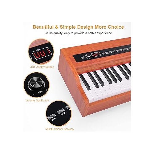  ZHRUNS Digital Piano,88 key Full Weighted Keyboard Piano,Heavy Hammer Keyboard Sustain Pedal, Power Supply, USB Connecting and Audio Input/Output for Beginner & Professional