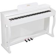 ZHRUNS Digital Piano,88 Heavy Hammer Piano Keys with Touch Response Electric Keyboard Piano/Music Stand+Power Adapter+3 Metal Pedals+Instruction Book,Headphone Jack/MIDI Input/Outputp (White)