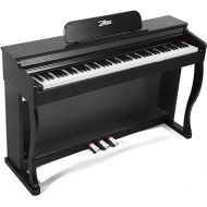 ZHRUNS 88 Keys Electric Weighted Action Piano for Beginner,Digital Keyboard Piano and Multi-Functional with Furniture Stand,3 Pedals,Power Adapter(Black）