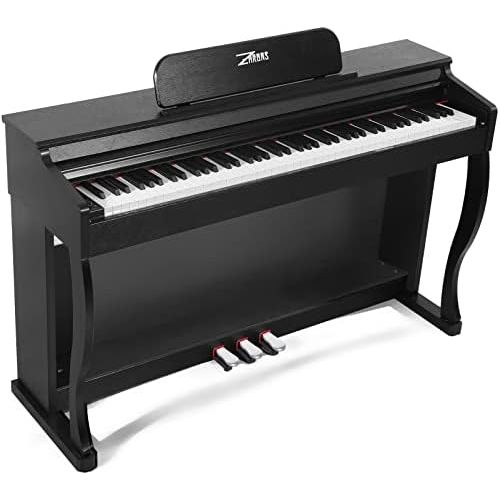  [아마존베스트]ZHRUNS Digital Piano,88 Heavy Hammer Piano Keys with Touch Response Electric Keyboard Piano/Music Stand+Power Adapter+3 Metal Pedals+Instruction Book,Headphone Jack/MIDI Input/Outp