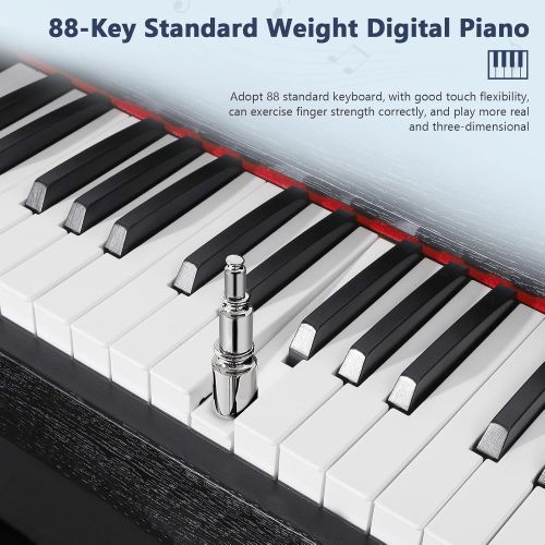  [아마존베스트]ZHRUNS 88 Key Weighted Digital Piano /MP3 Function, Remote Control, Power Supply, 3 Pedals, Instruction Book, MIDI/Headphone/Audio Output Feature, Suit for Kids, Teen, Adult