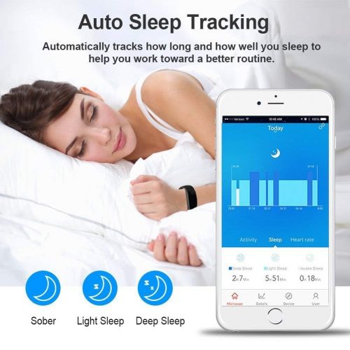  ZHT Fitness Tracker HR, ID107Plus Heart Rate Monitor Fitness Smart Watch, with Sleep Monitor Waterproof Pedometer Smart Bracelet, Calorie Counter, Children, Male, Female Pedometer