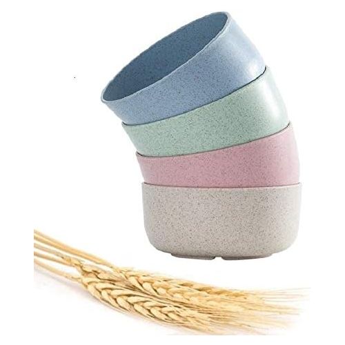  [아마존베스트]ZHUXUANFJ Unbreakable cereal bowl, wheat straw fiber lightweight bowl set 4-Dishwasher and microwave safe-children, rice bowls, soup bowls, kitchen bowls, environmentally friendly reusable s