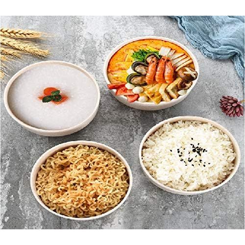  [아마존베스트]ZHUXUANFJ Unbreakable cereal bowl, wheat straw fiber lightweight bowl set 4-Dishwasher and microwave safe-children, rice bowls, soup bowls, kitchen bowls, environmentally friendly reusable s