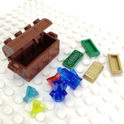  ZHX Treasure Accessories Set Building Blocks Bullion Money Gold Bar Jewelry Toy Parts Brick