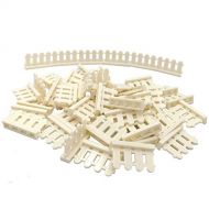 ZHX 50 PCS City Accessories Bricks Fence 1 x 4 x 2 White Picket Fence Building Block Toy