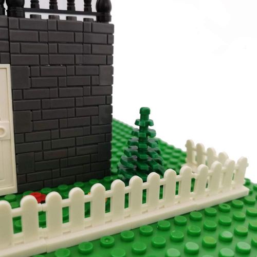  ZHX 50 PCS City Accessories Bricks Fence 1 x 4 x 2 White Picket Fence Building Block Toy