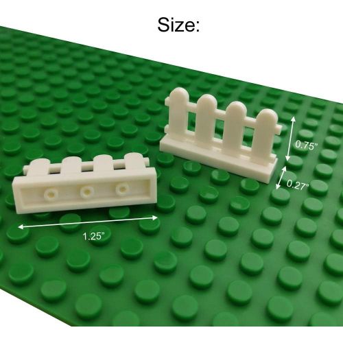  ZHX 50 PCS City Accessories Bricks Fence 1 x 4 x 2 White Picket Fence Building Block Toy