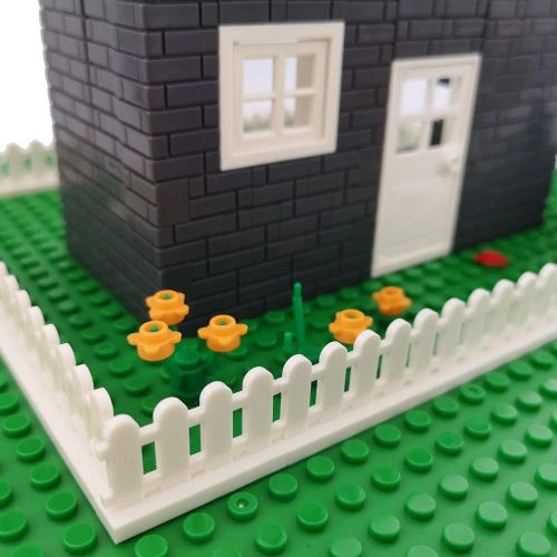  ZHX 50 PCS City Accessories Bricks Fence 1 x 4 x 2 White Picket Fence Building Block Toy