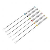 ZHYY 6Pcs BBQ Sticks Stainless Steel Barbecue Forks Set Picnic Tool Skewers Lengthened BBQ Skewer Cooking Fork Tools for Camping