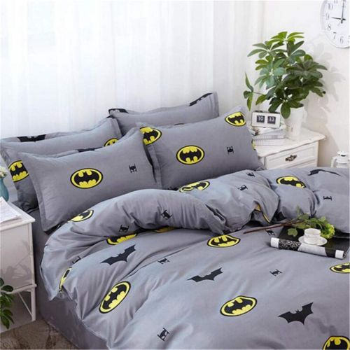  ZI TENG New Cartoon Batman Bedding Set Student Teenagers Love Duvet Cover 3PC100% Polyester Bed Set 1Duvet Cover,2Pillowcases,Twin Full Queen Size