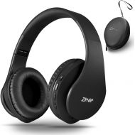 Bluetooth Headphones Over-Ear, Zihnic Foldable Wireless and Wired Stereo Headset Micro SD/TF, FM for Cell Phone,PC,Soft Earmuffs &Light Weight for Prolonged Wearing (Black)