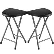 ZIMMER Folding Stool (Set of 2) Portable Plastic Chair with Durable Steel Frame Legs for 220 Pound Capacity, Easy Carry Handle, Weather and Impact Resistant for Indoor/Outdoor Use,