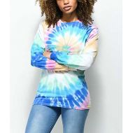 ZINE Zine Monroe Pink & Blue Spiral Tie Dye Long Sleeve T-Shirt