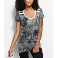 ZINE Zine Kalene Grey & Black Tie Dye Ringer T-Shirt