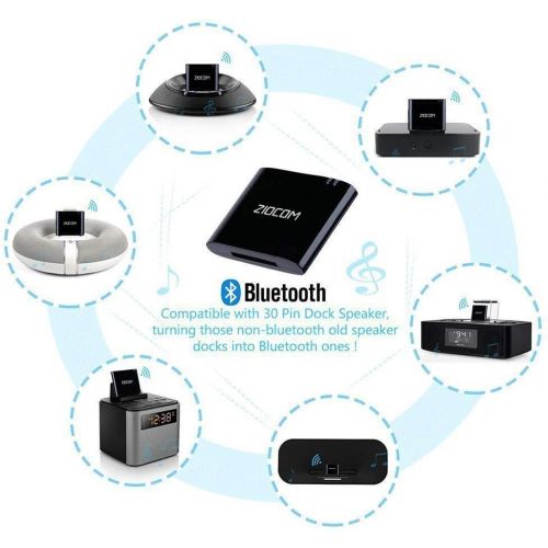  [아마존베스트]ZIOCOM Bluetooth 4.1 A2DP Audio Music Receiver Bluetooth Adapter for Bose Sounddock and 30Pin iPhone iPod Dock Speaker (Not Suitable Bose Sounddock I)