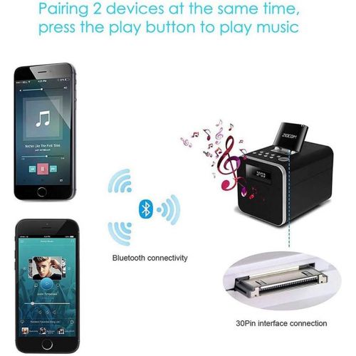  [아마존베스트]ZIOCOM 30 Pin Bluetooth Adapter Receiver for iPhone iPod Bose SoundDock and Other 30 pin Dock Speakers with 3.5mm Aux Cable(Not for Car),Black
