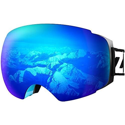  [아마존베스트]Zionor X4 Ski Snowboard Snow Goggles Magnet Dual Layers Lens Spherical Design Anti-Fog UV Protection Anti-Slip Strap for Men Women