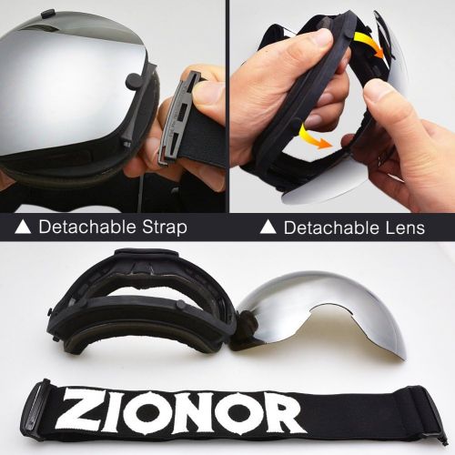  [아마존베스트]Zionor XA Ski Snowboard Snow Goggles for Men Women Anti-Fog UV Protection Spherical Dual Lens Design