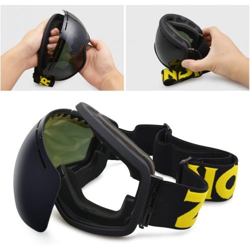  [아마존베스트]Zionor X10 Ski Snowboard Snow Goggles OTG for Men Women Youth Anti-Fog UV Protection Helmet Compatible