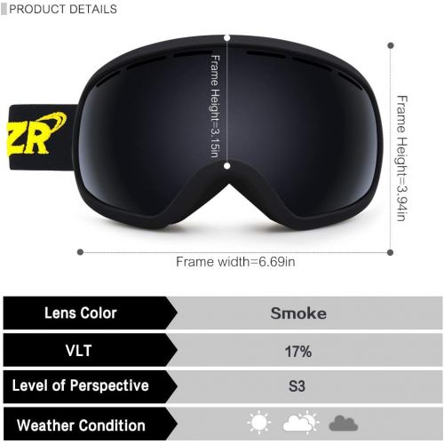  [아마존베스트]Zionor X10 Ski Snowboard Snow Goggles OTG for Men Women Youth Anti-Fog UV Protection Helmet Compatible