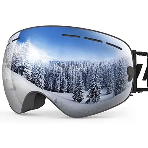  ZIONOR X Ski Snowboard Snow Goggles OTG Design for Men Women with Spherical Detachable Lens UV Protection Anti-Fog