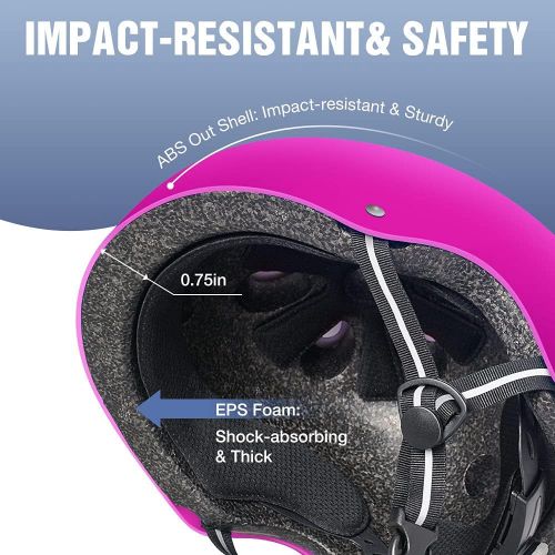  ZIONOR Skateboard Helmet for Kids/Youth/Adults - Comfortable Wearing for Skateboarding/Roller Skating/Inline Skating/Scooter