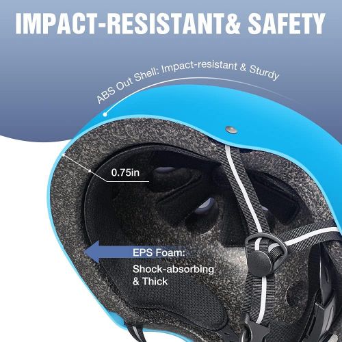  ZIONOR Skateboard Helmet for Kids/Youth/Adults - Comfortable Wearing for Skateboarding/Roller Skating/Inline Skating/Scooter