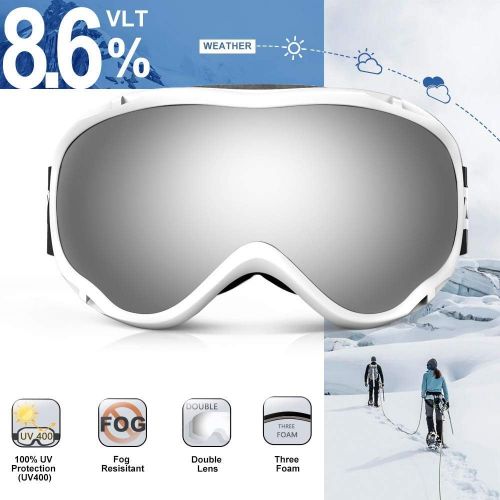  ZIONOR Lagopus Ski Goggles - Snowboard Snow Goggles for Men Women Adult Youth