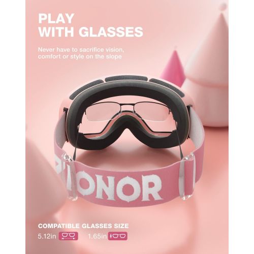  ZIONOR XMINI Kids Ski Goggles - Snowboard Snow Goggles for Boys Girls Youth