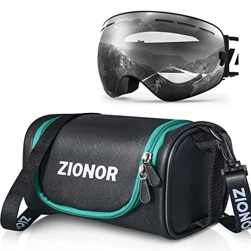  ZIONOR X Ski Snowboard Snow Goggles OTG Design for Men & Women and Ski Goggles Bag