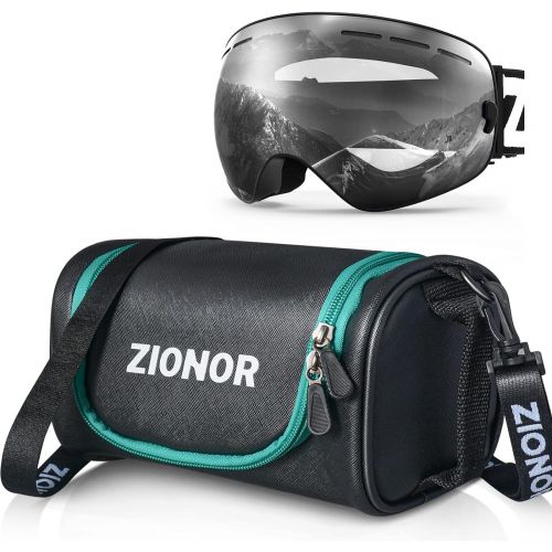  ZIONOR X Ski Snowboard Snow Goggles OTG Design for Men & Women and Ski Goggles Bag