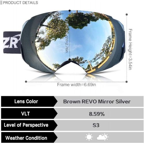  ZIONOR X4 Ski Goggles with X 11 Magnetic Ski Goggles