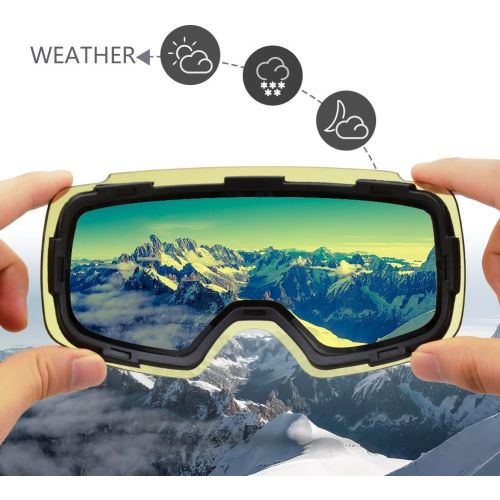  ZIONOR Lagopus X4 Ski Snowboard Snow Goggles Replacement Lenses